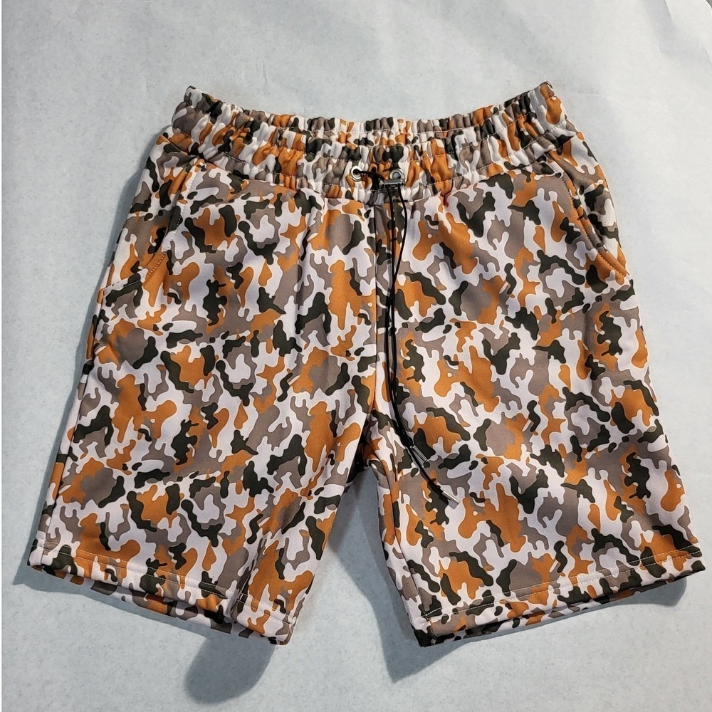 Camo Print Shorts Elastic Waist Casual Activewear Loungewear Size M